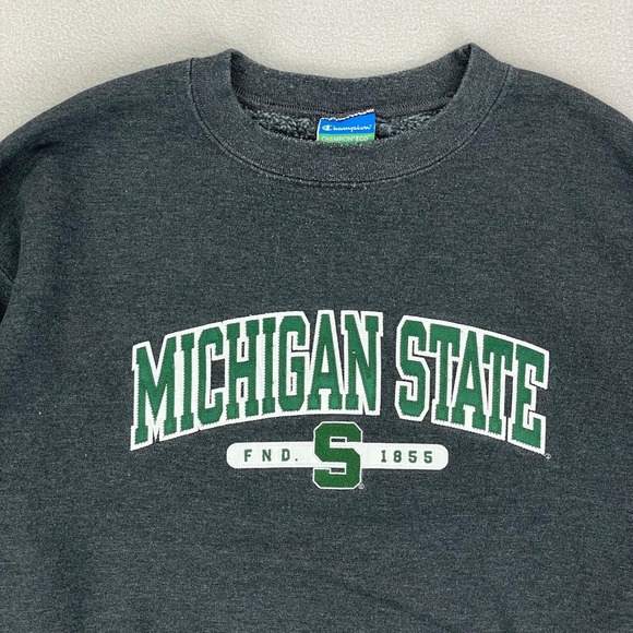 Champion Other - Michigan State Crewneck Sweatshirt Mens Large Grey Champion Eco Fleece Retro Y2K